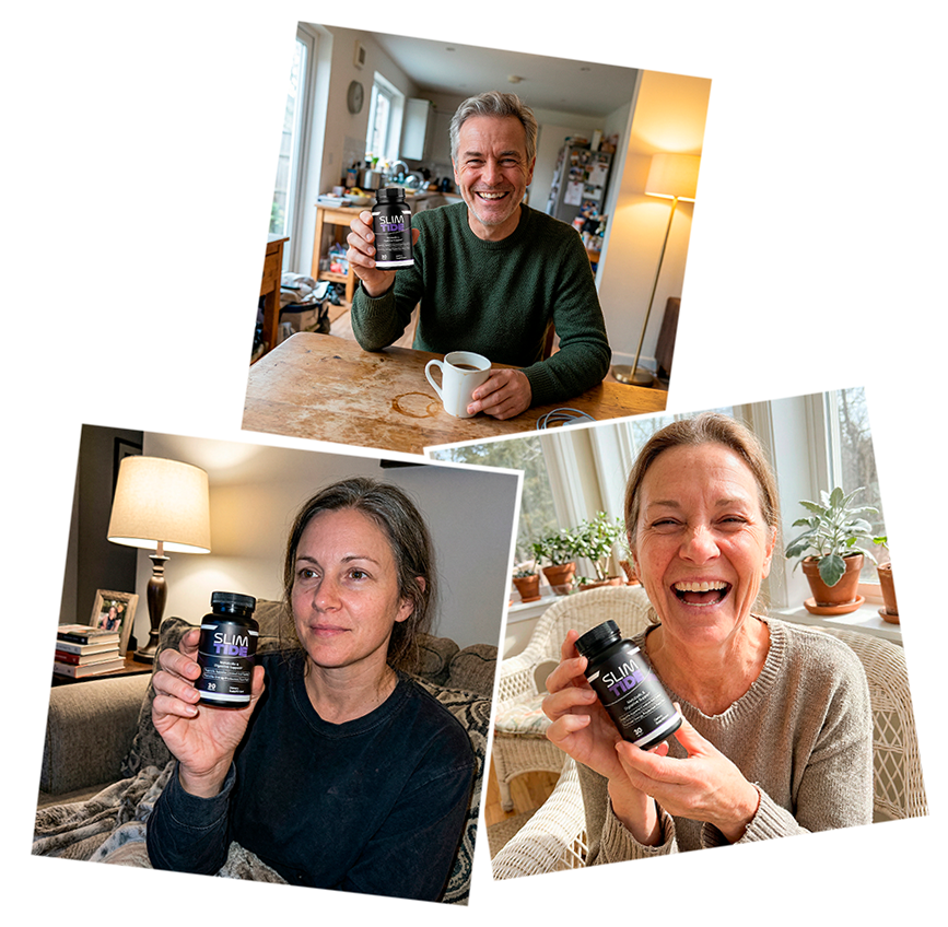 SlimTide customers holding their bottles